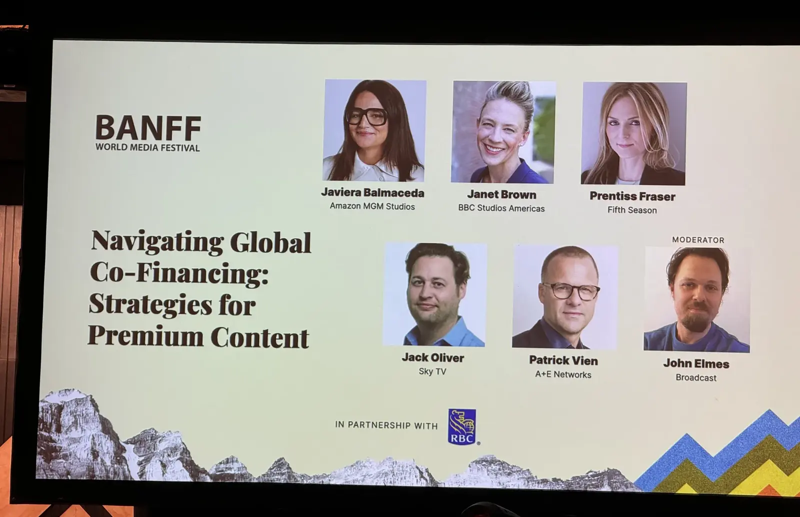 Banff World Media Festival panel screen for a global co-financing session