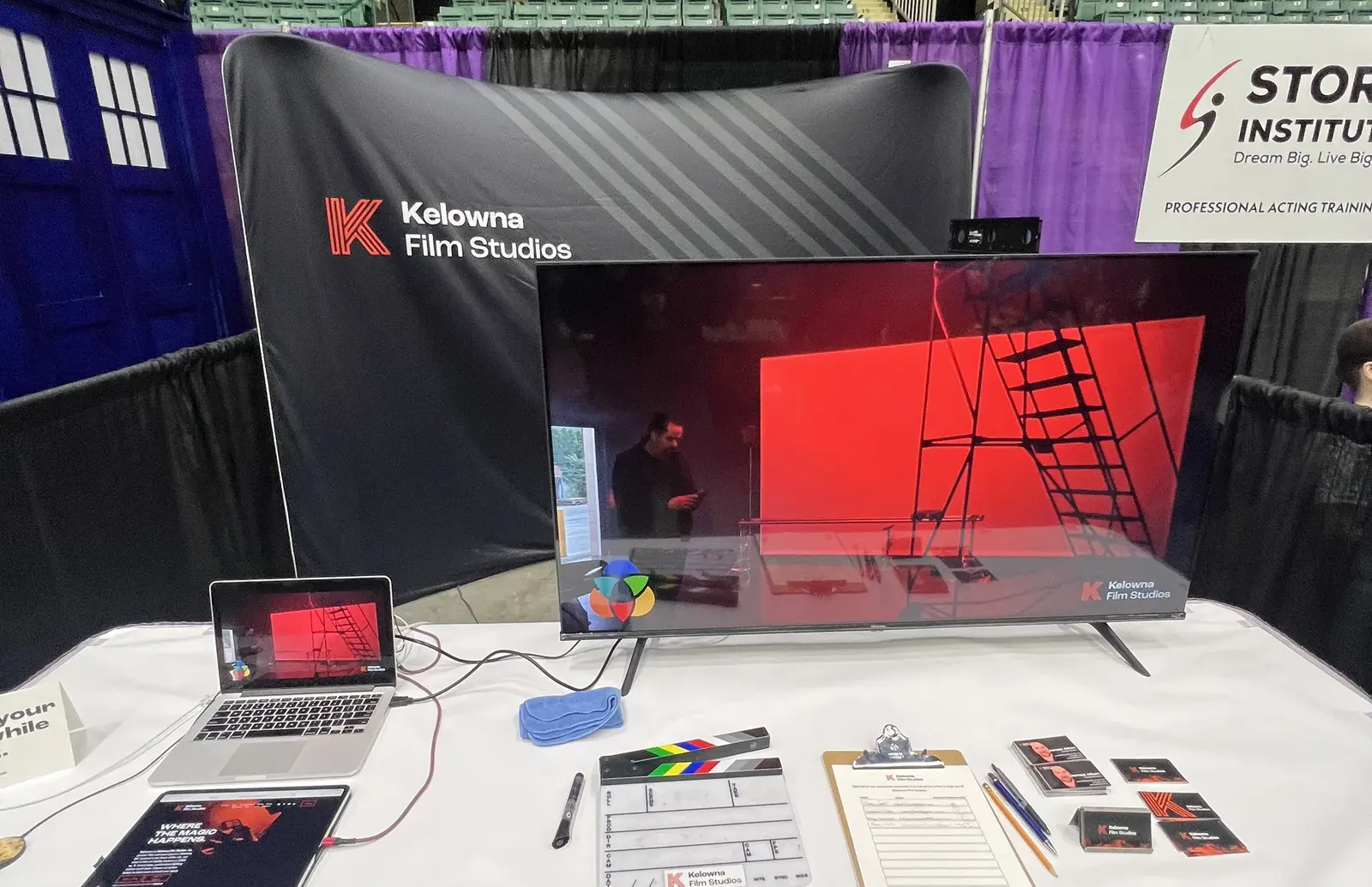 Kelowna Film Studios display table at Northern FanCon in Prince George