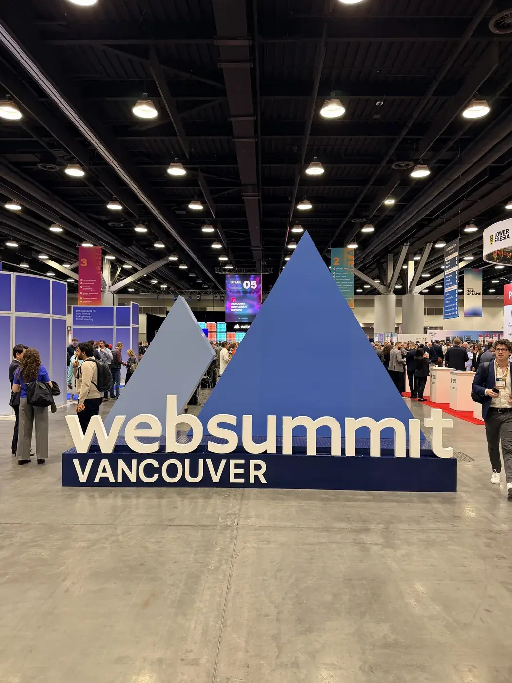 Web Summit Vancouver sign on the conference floor