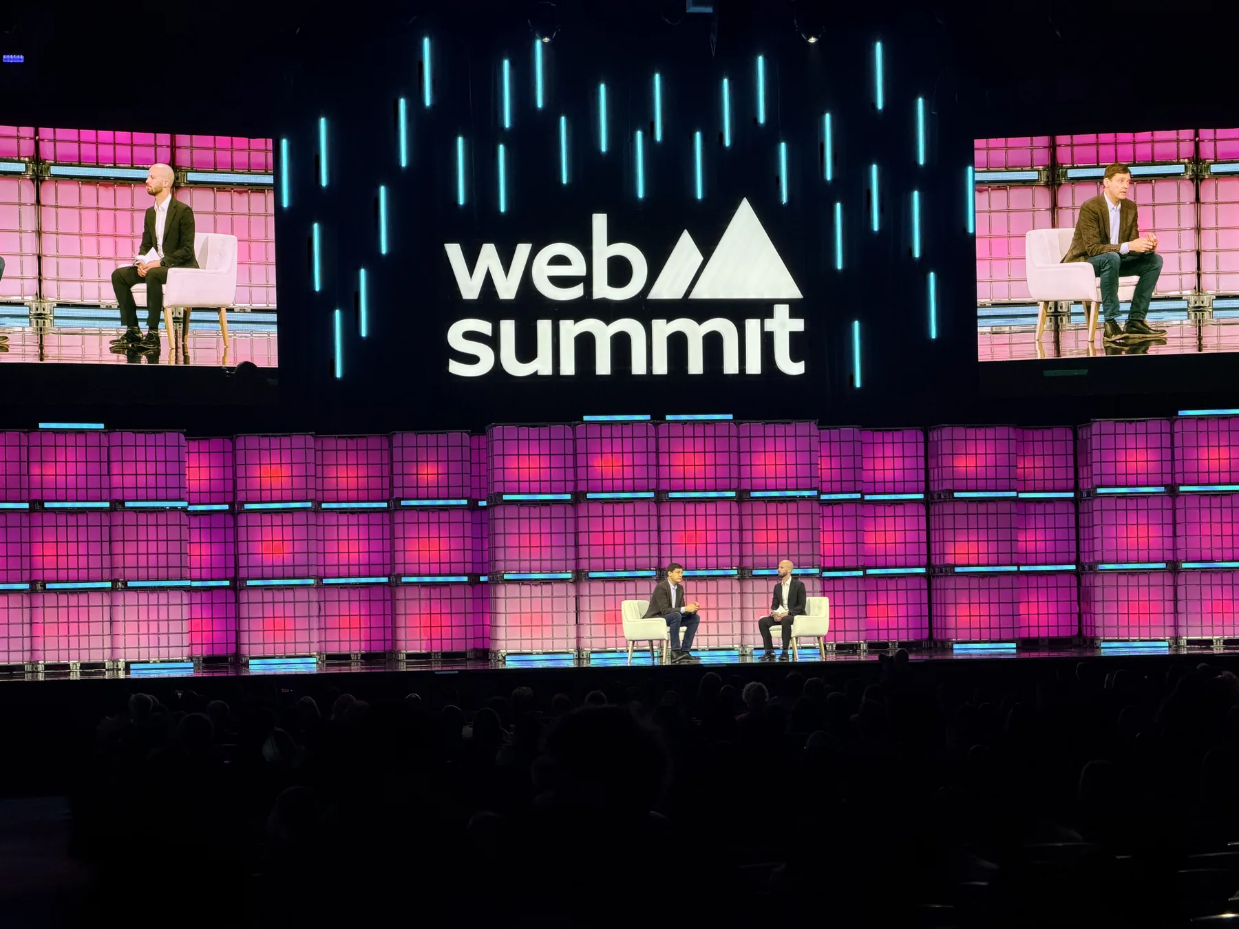 Main stage at Web Summit Vancouver with the event logo on screen