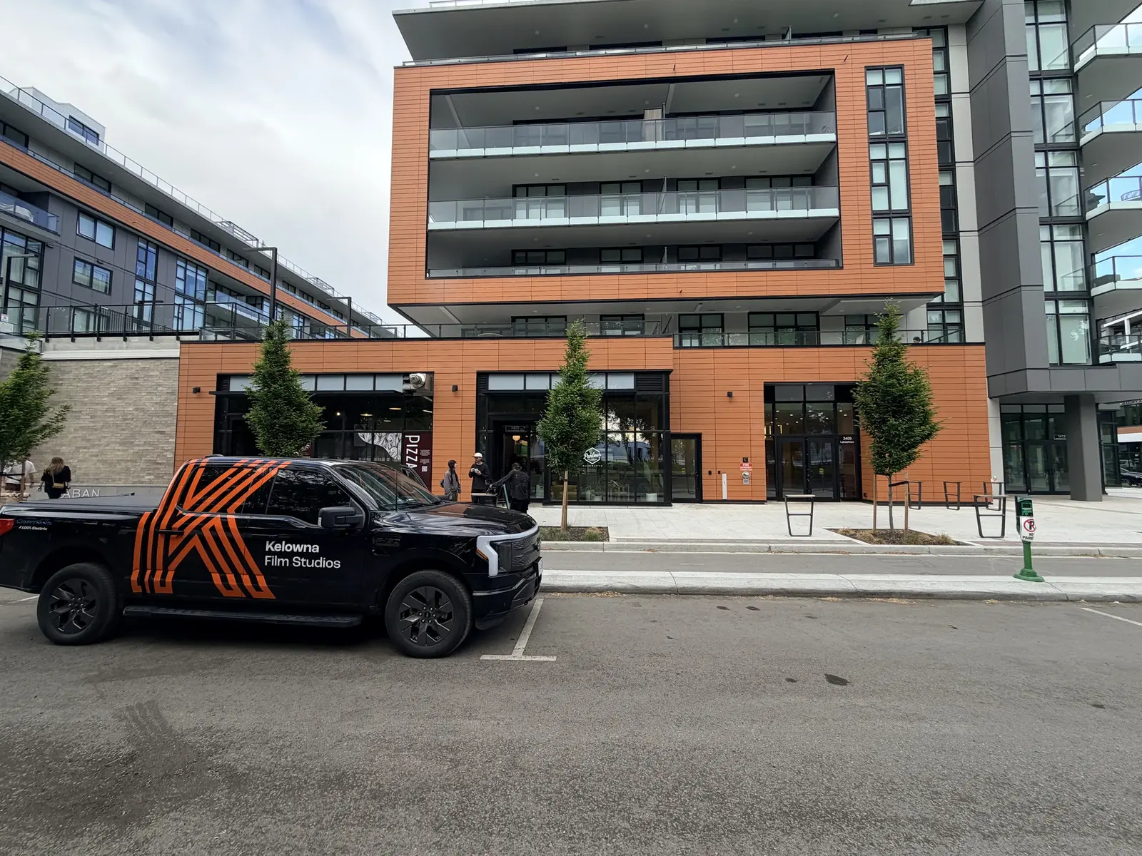 KFS truck parked outside a Kelowna production location during the Airbnb host stories campaign