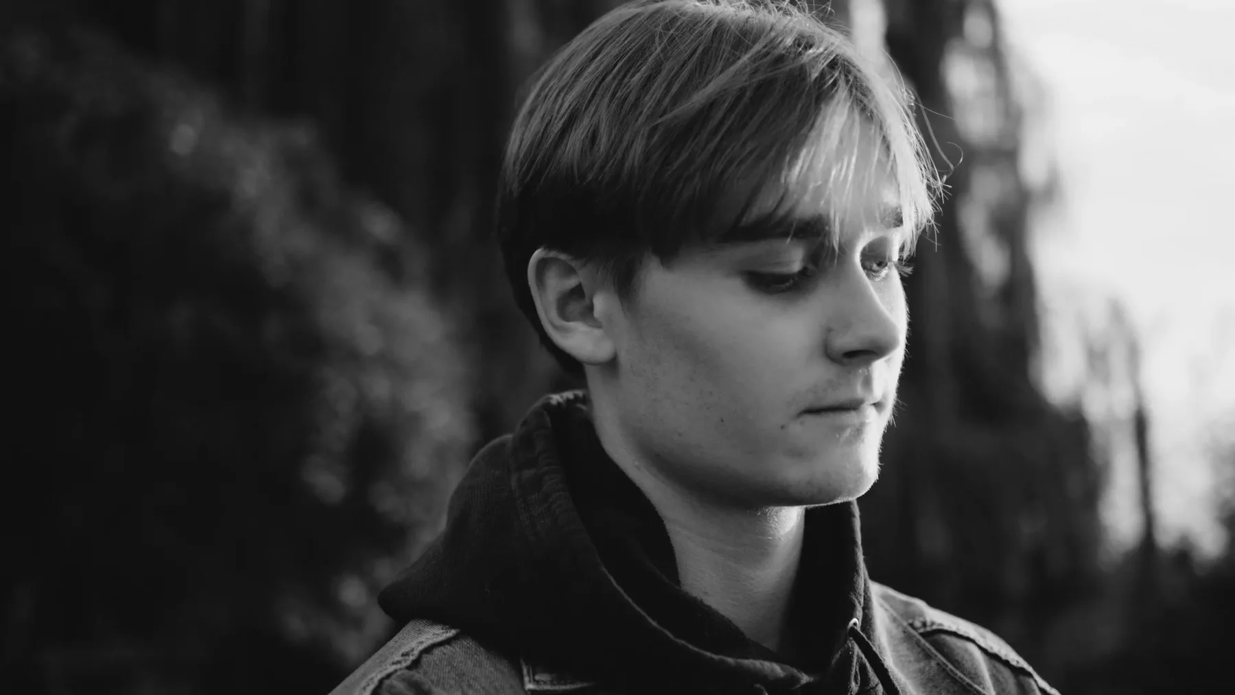 Black-and-white close-up of Alexandra Wright in Colorado