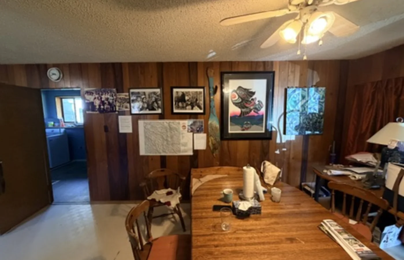 Interior source-documentation room photographed during Displaced development work