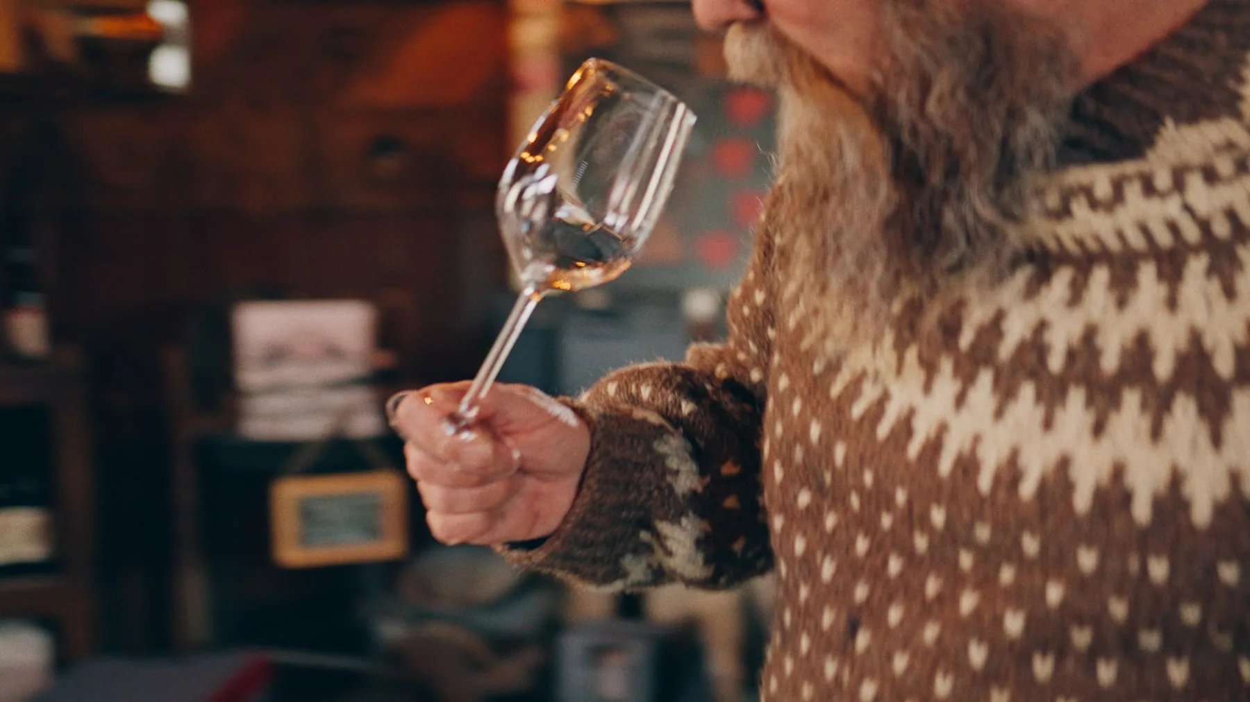 Close wine glass detail from the Jason Parkes Customs commercial