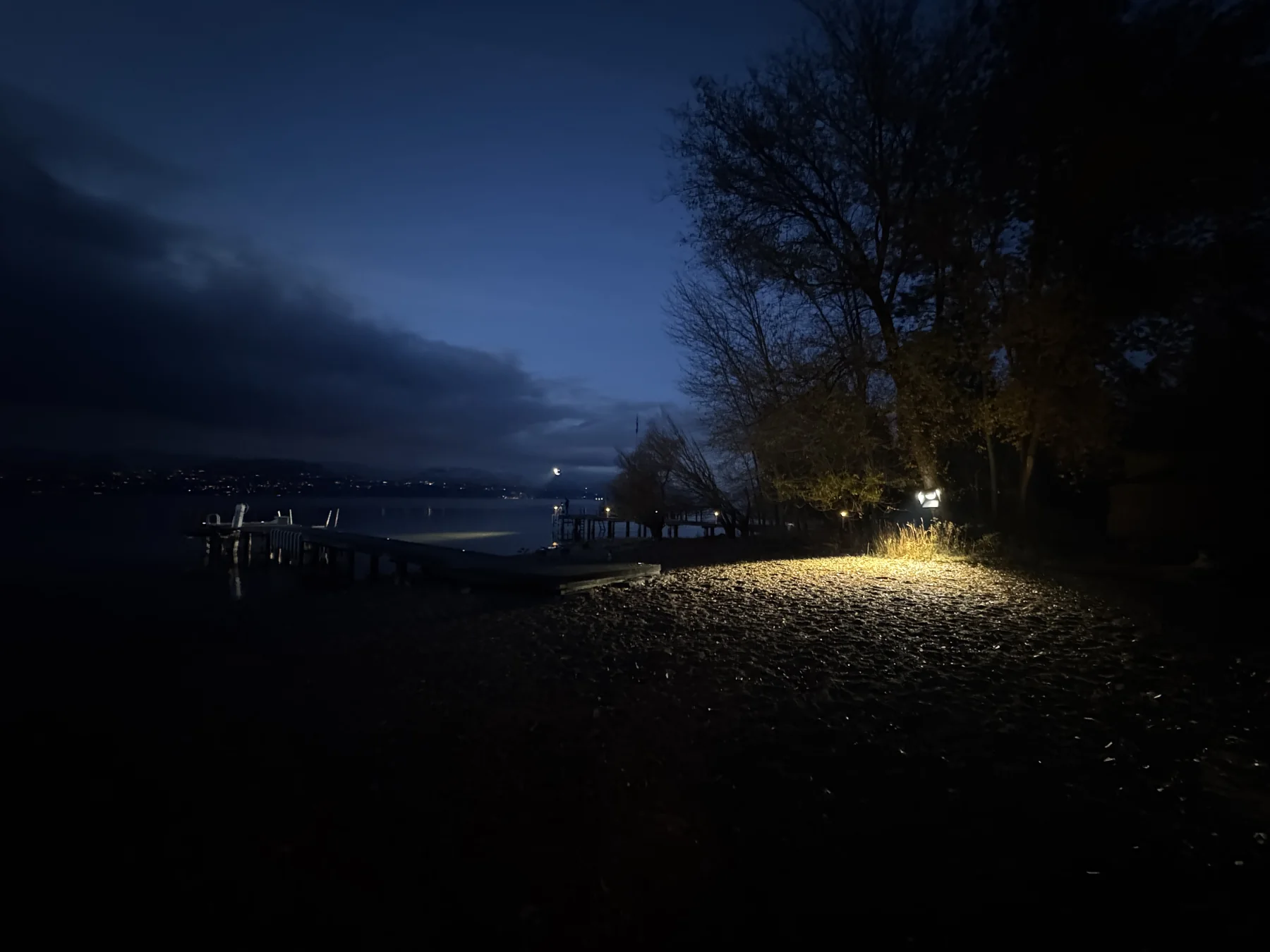 Waterfront dock location at night during Last of a Dying Breed