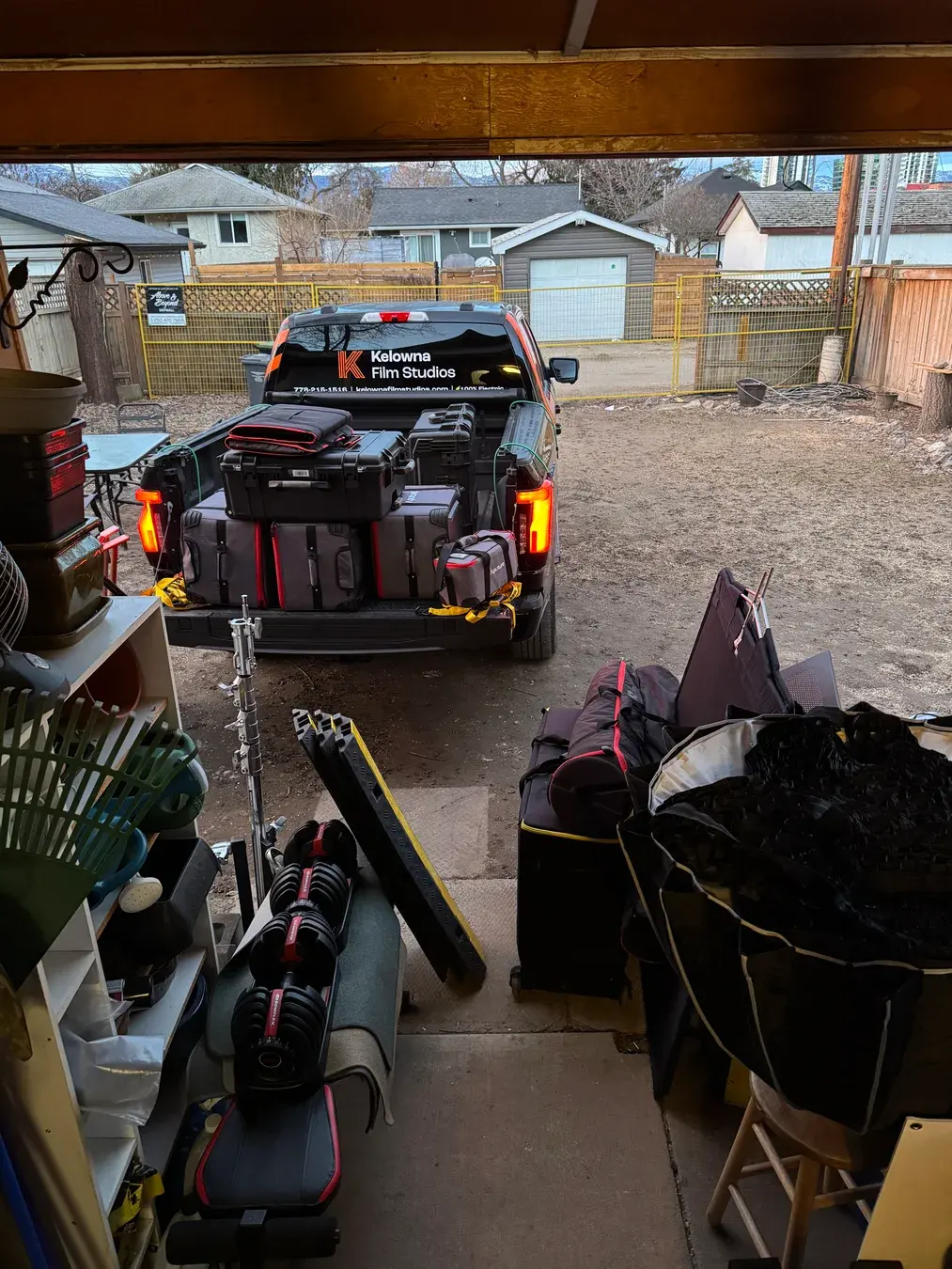 KFS truck and production gear loaded for the Netflix EPK day